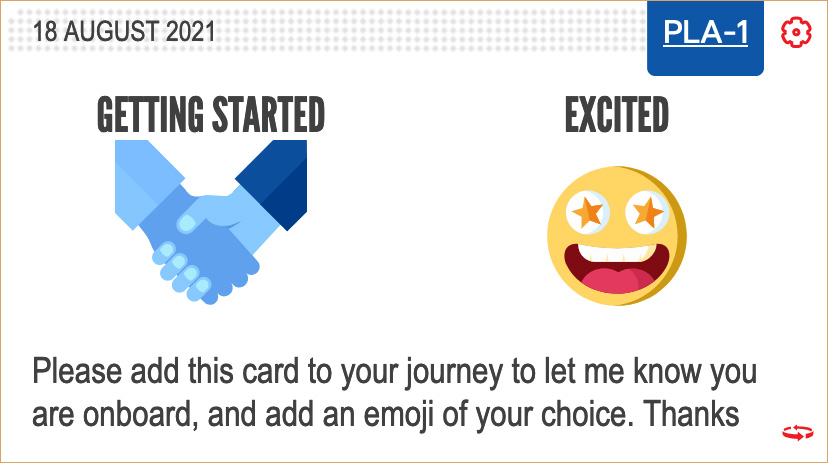 An example of a group card used in a student journey