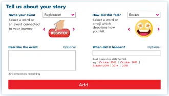 Step 2 - 'Tell us about your story' form