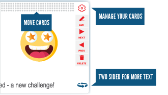 Step 4 - Card options - Move and manage your cards