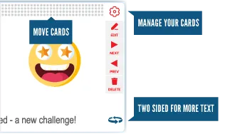 Step 4 - Card options - Move and manage your cards
